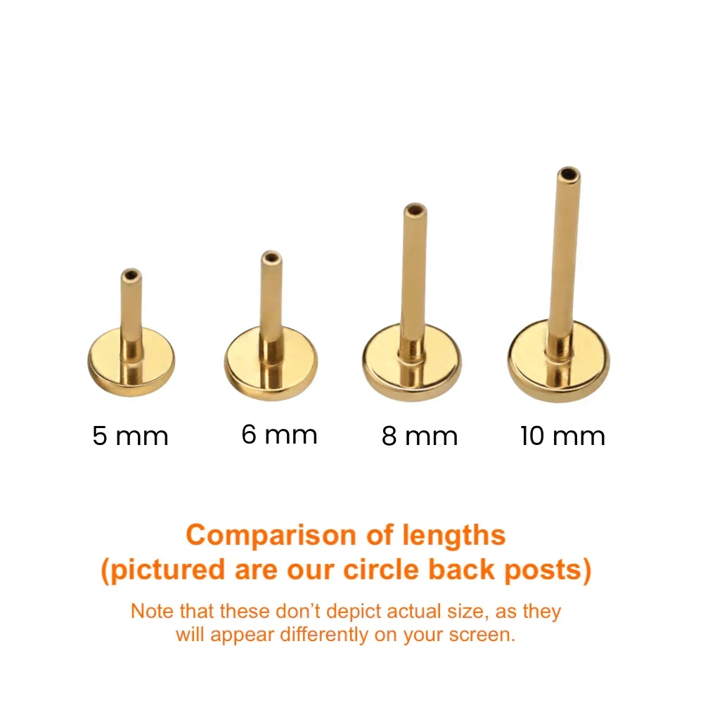 18 Gauge Special Shapes Flat Back Earring Back (Choose a Length) - Image 5