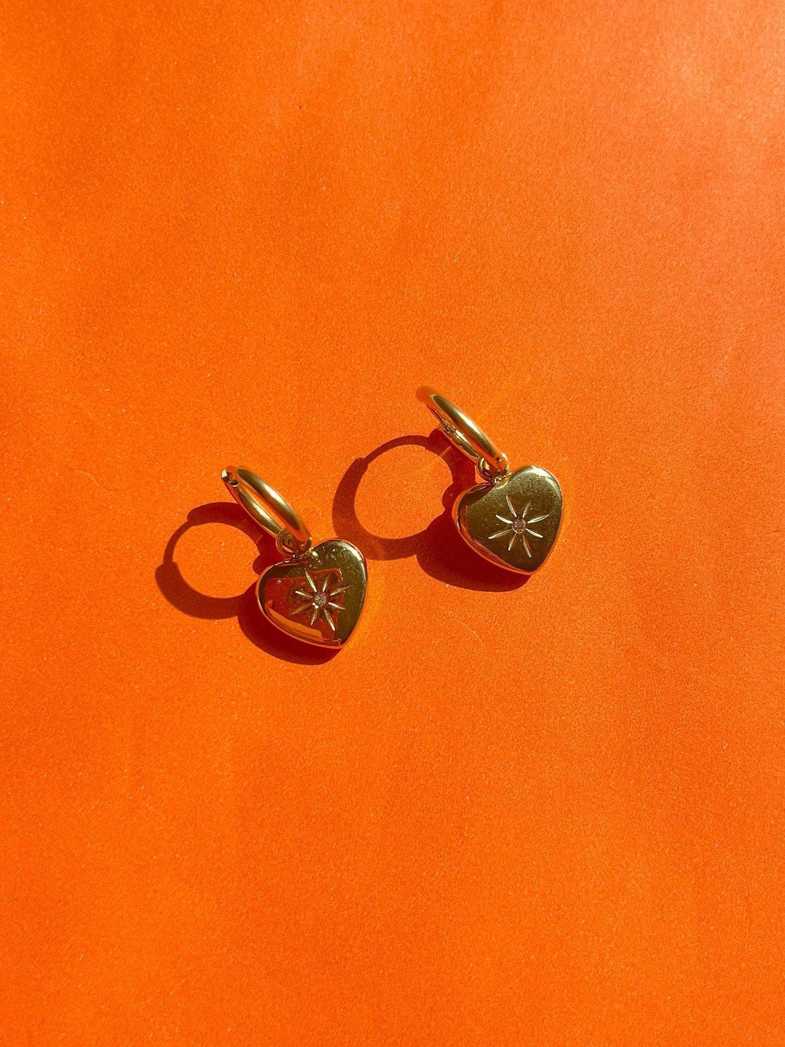 Amortentia Zirconia Studded Heart Charm Hoops - Image 10