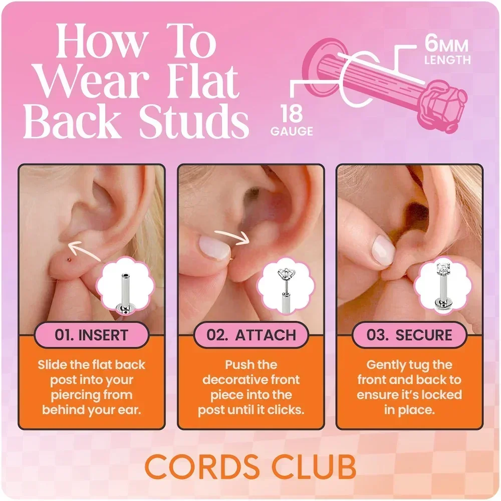 Flat Back Earring Back (Choose a Length) - Image 4