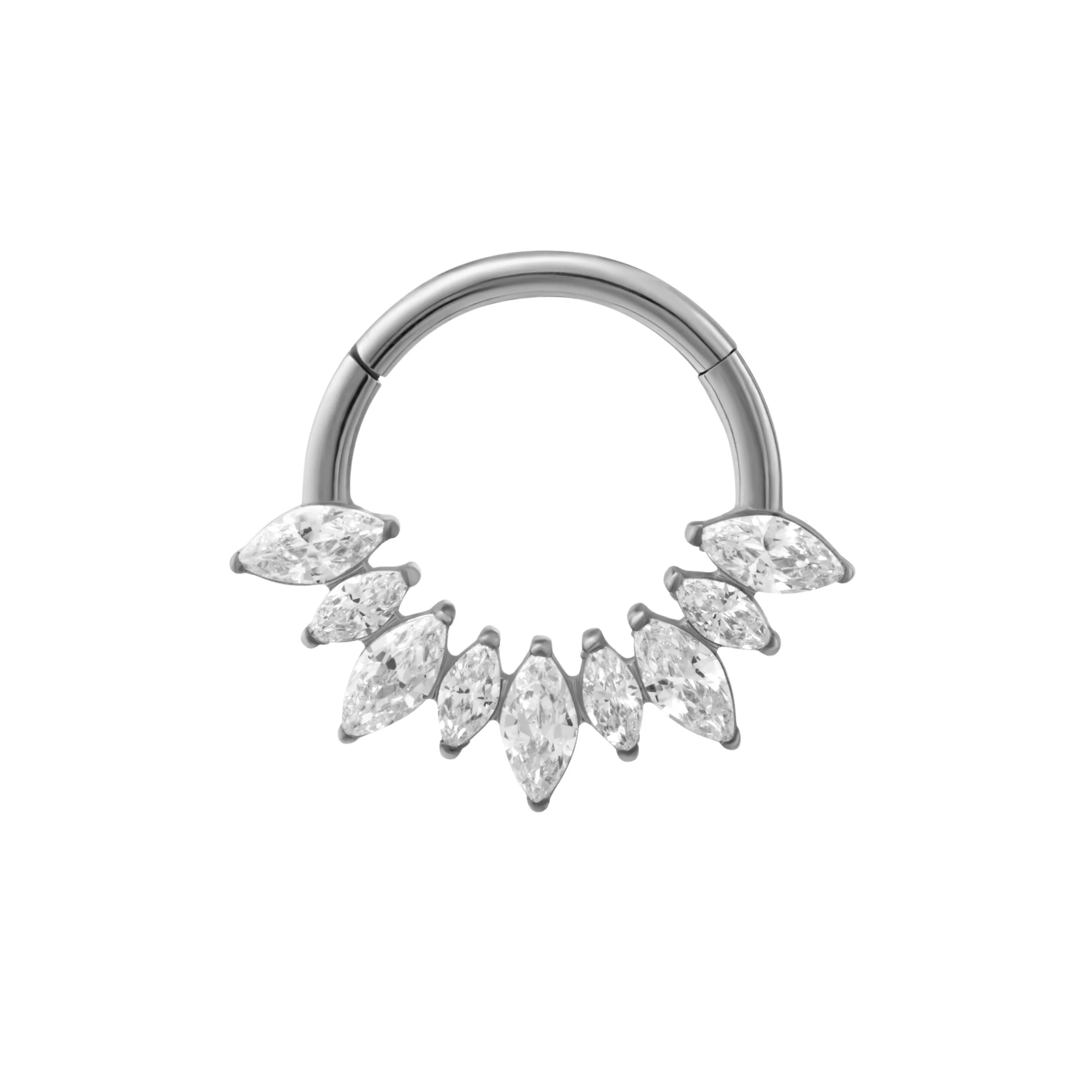 Crystalline Marquise Daith Hoop - Image 3