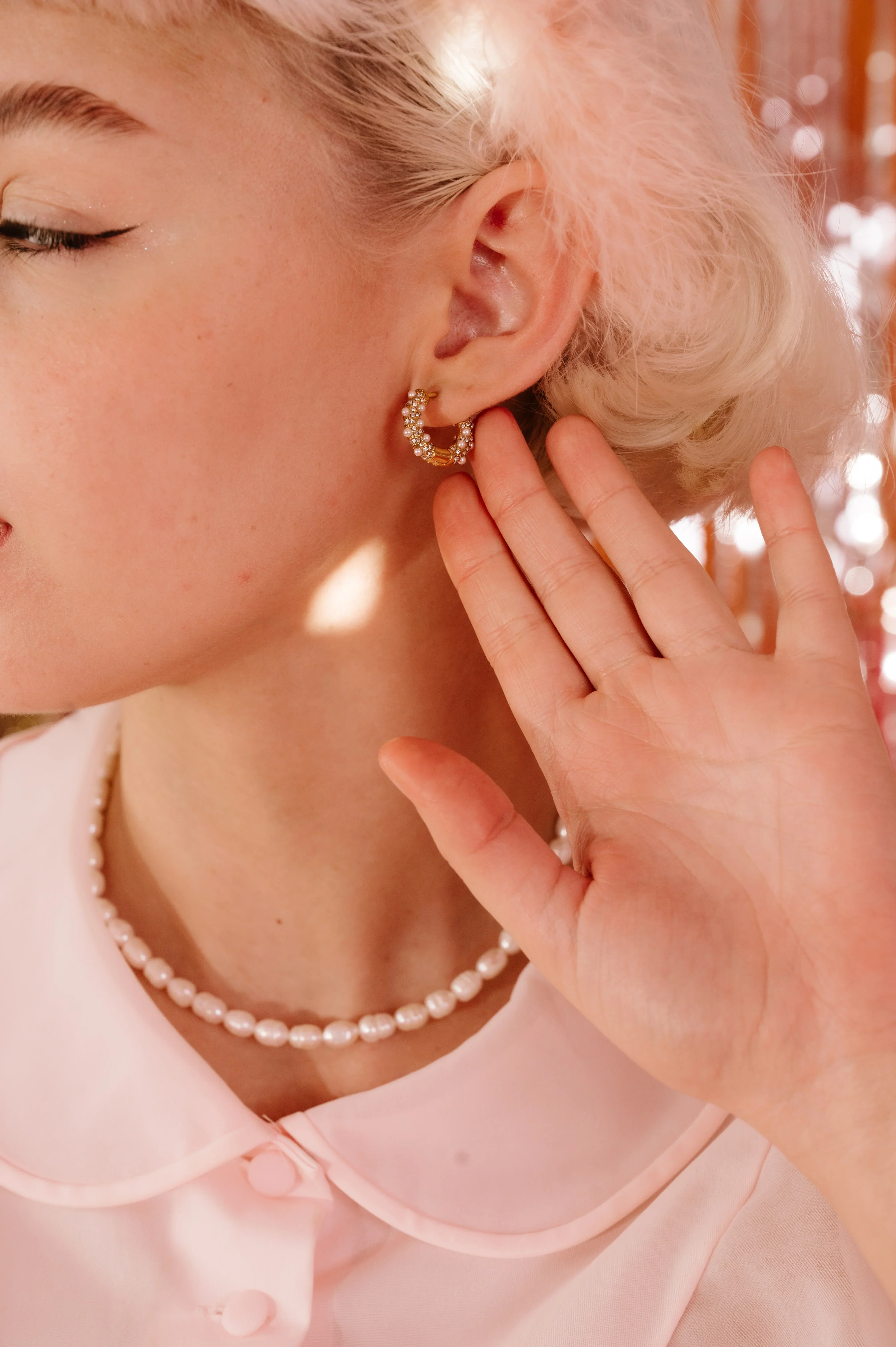 Angelic Diamond and Pearl Hoops - Image 5