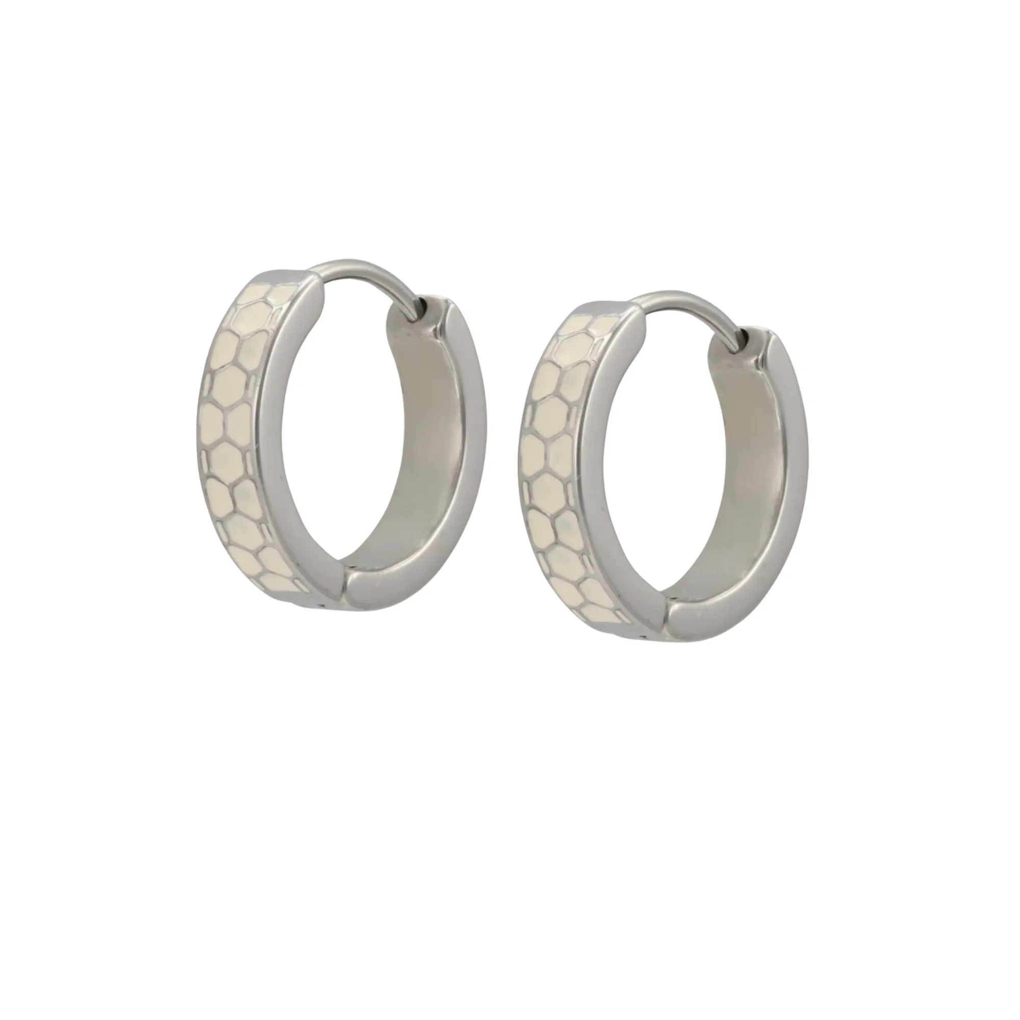 Enamel Honeycomb Titanium Hoops - Image 3