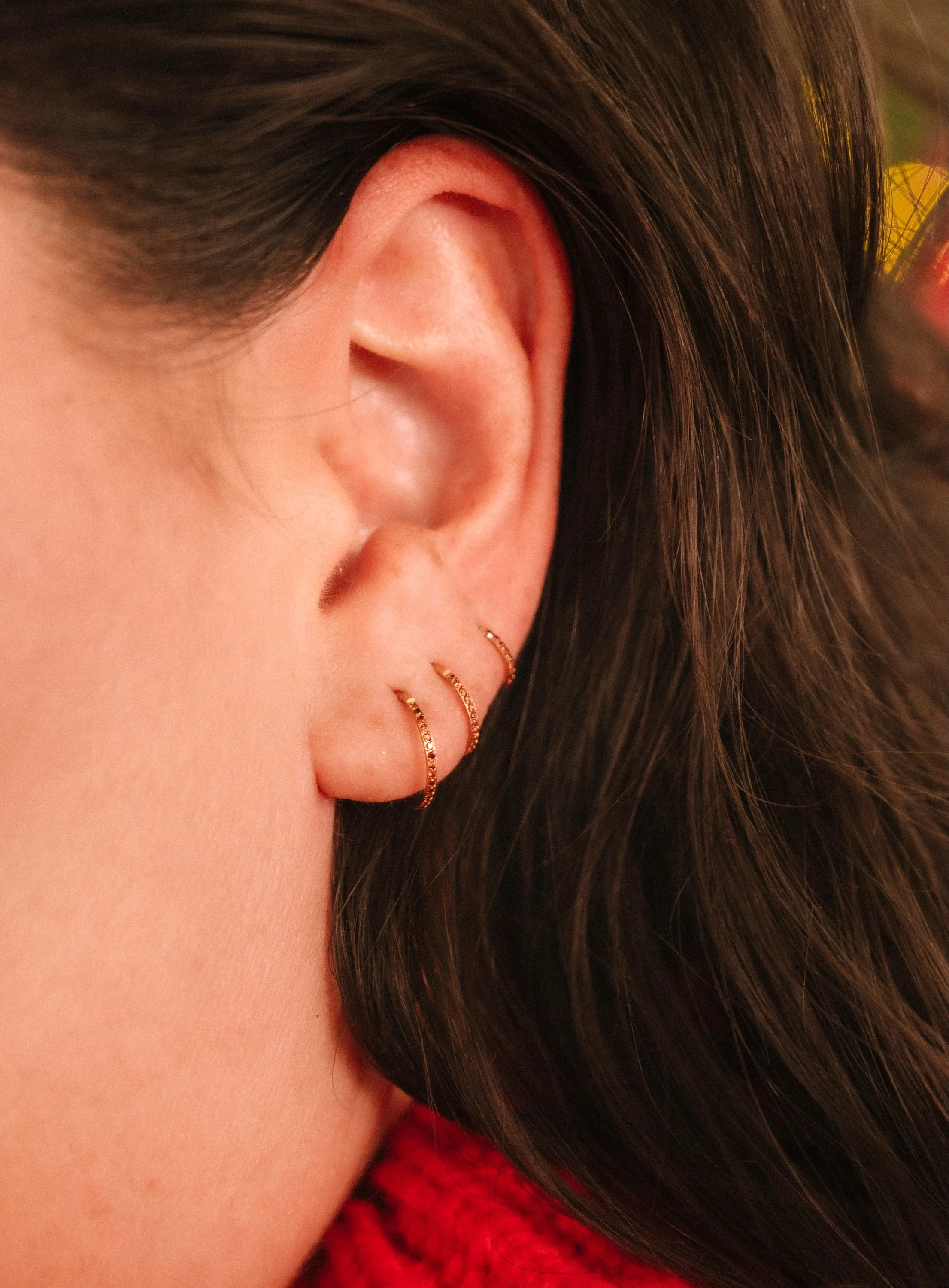 Gem Clicker Hoops - Garnet - Image 3
