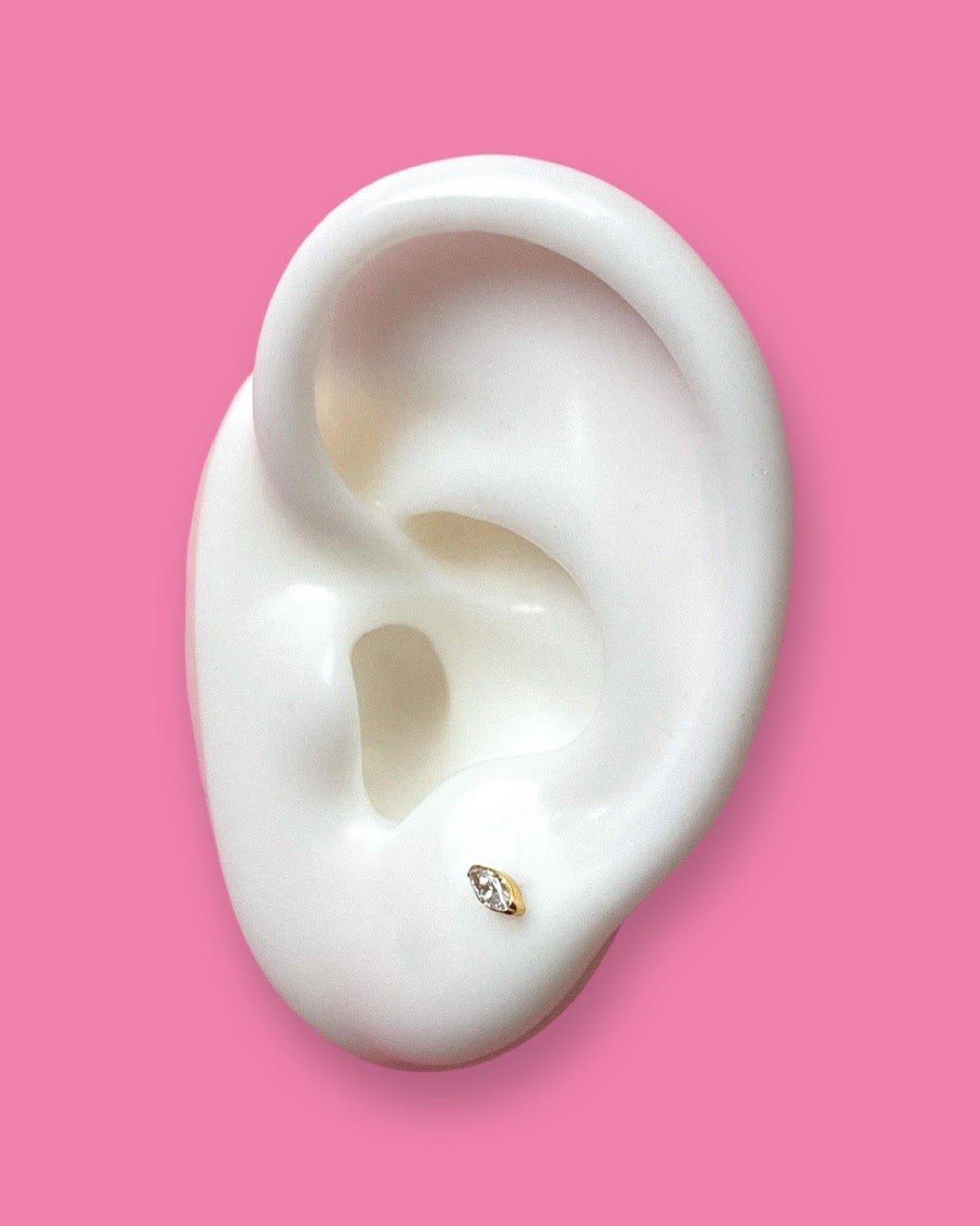 Marquise Flat Back Stud - Image 3