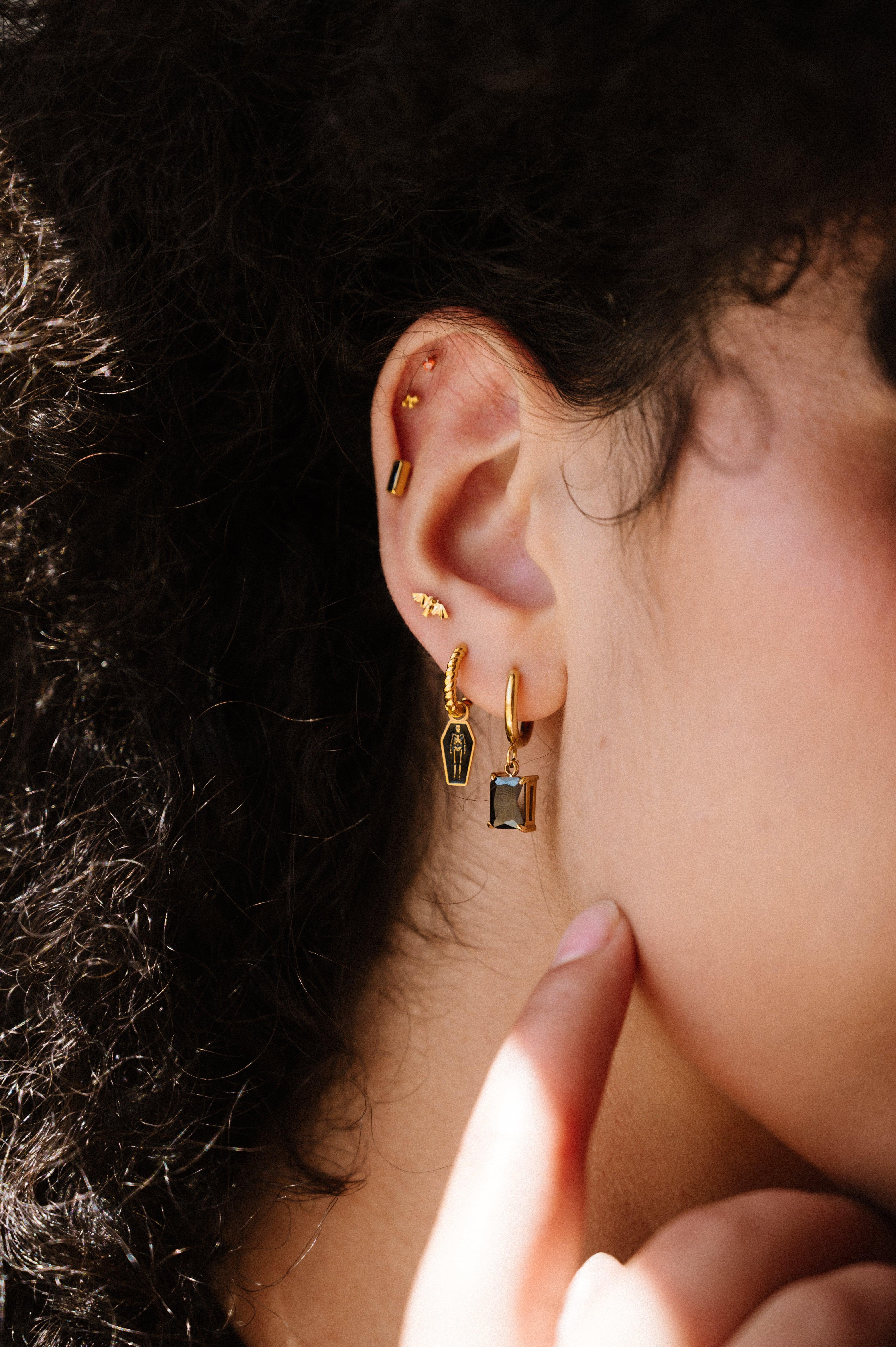 Onyx Hoop Earrings - Image 3