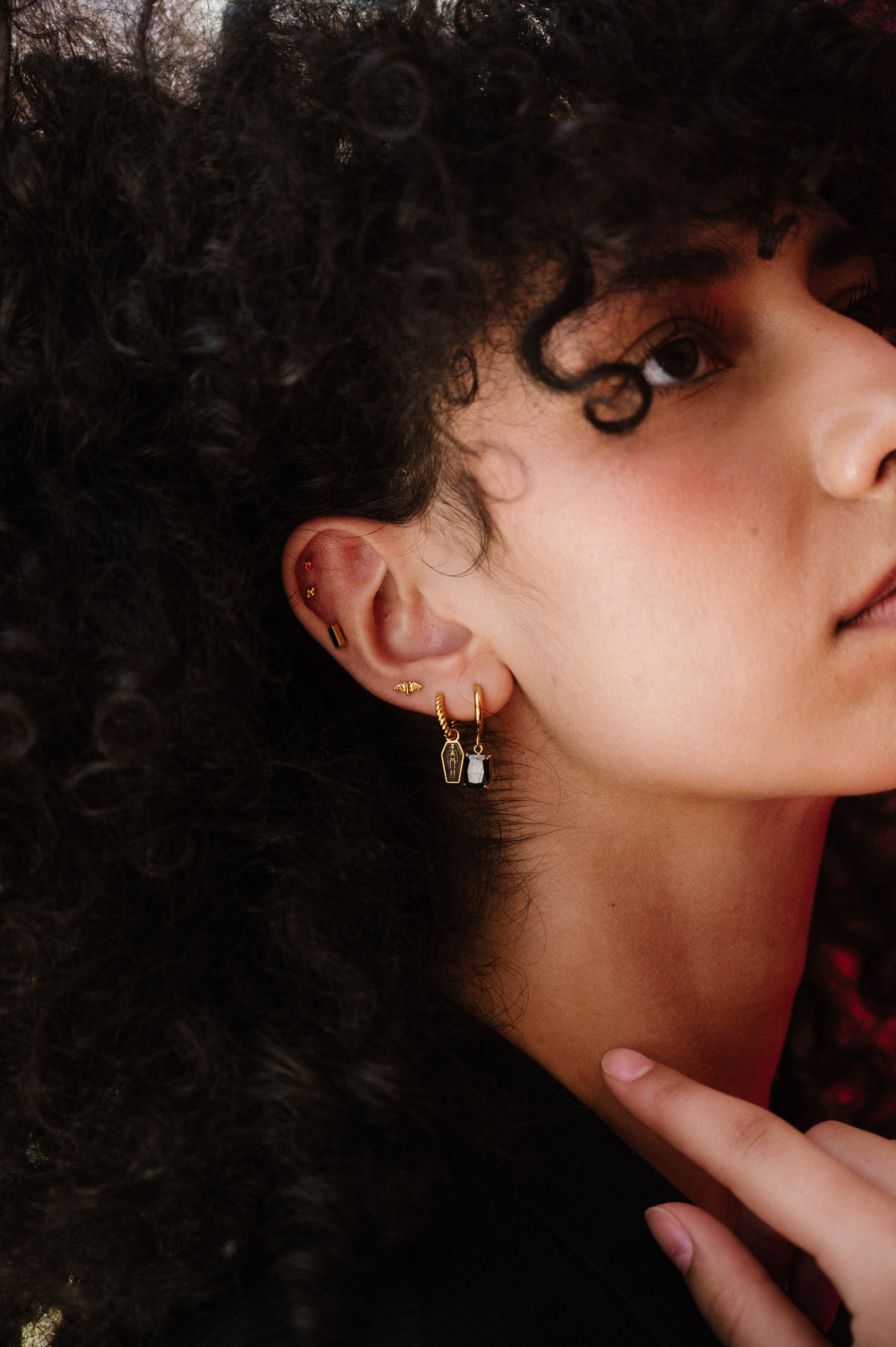 Onyx Hoop Earrings - Image 4