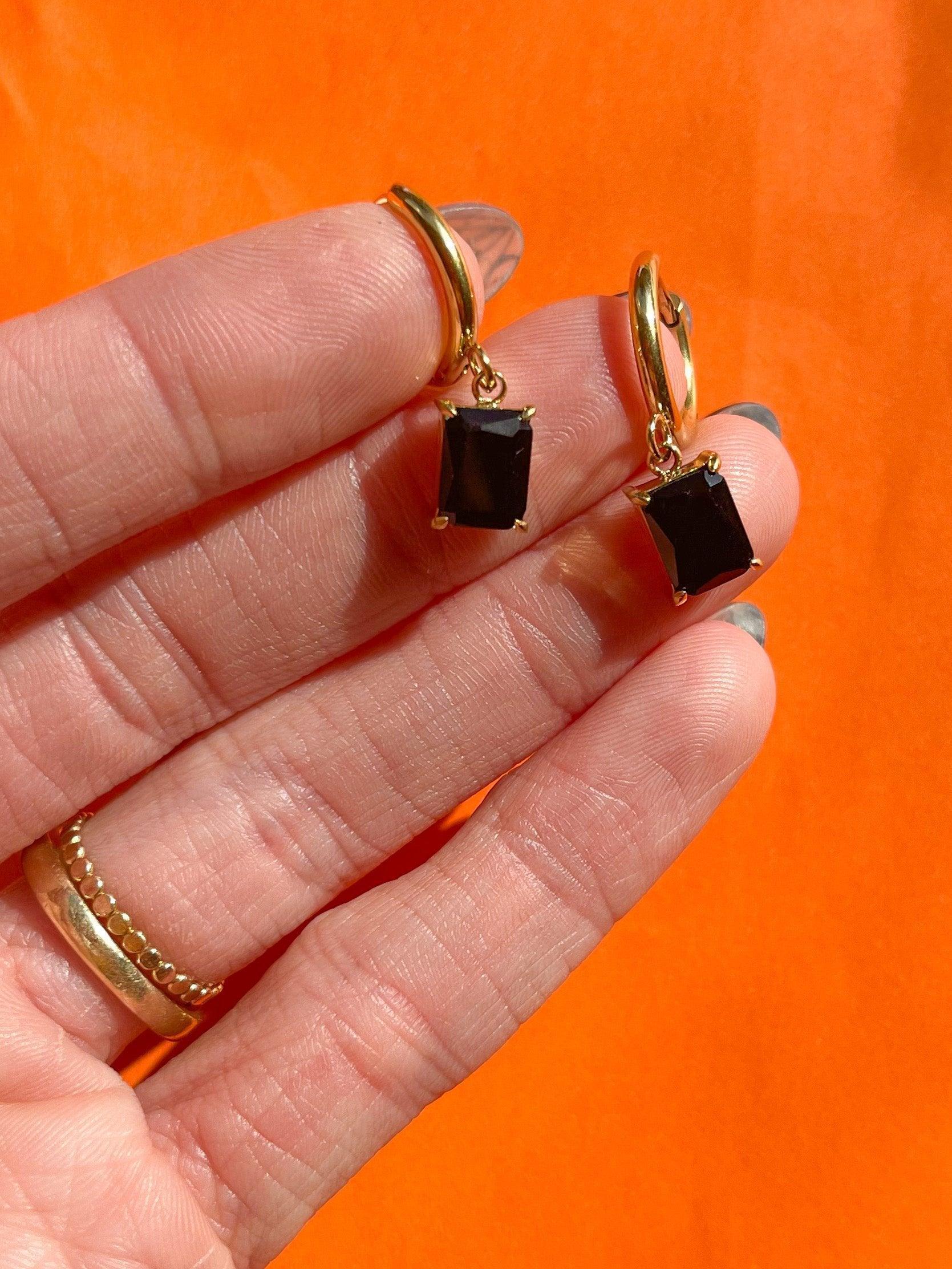 Onyx Hoop Earrings - Image 6