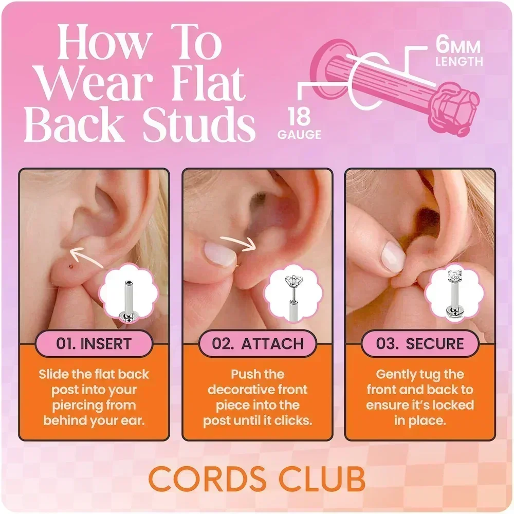 Moon Flat Back Stud - Image 6