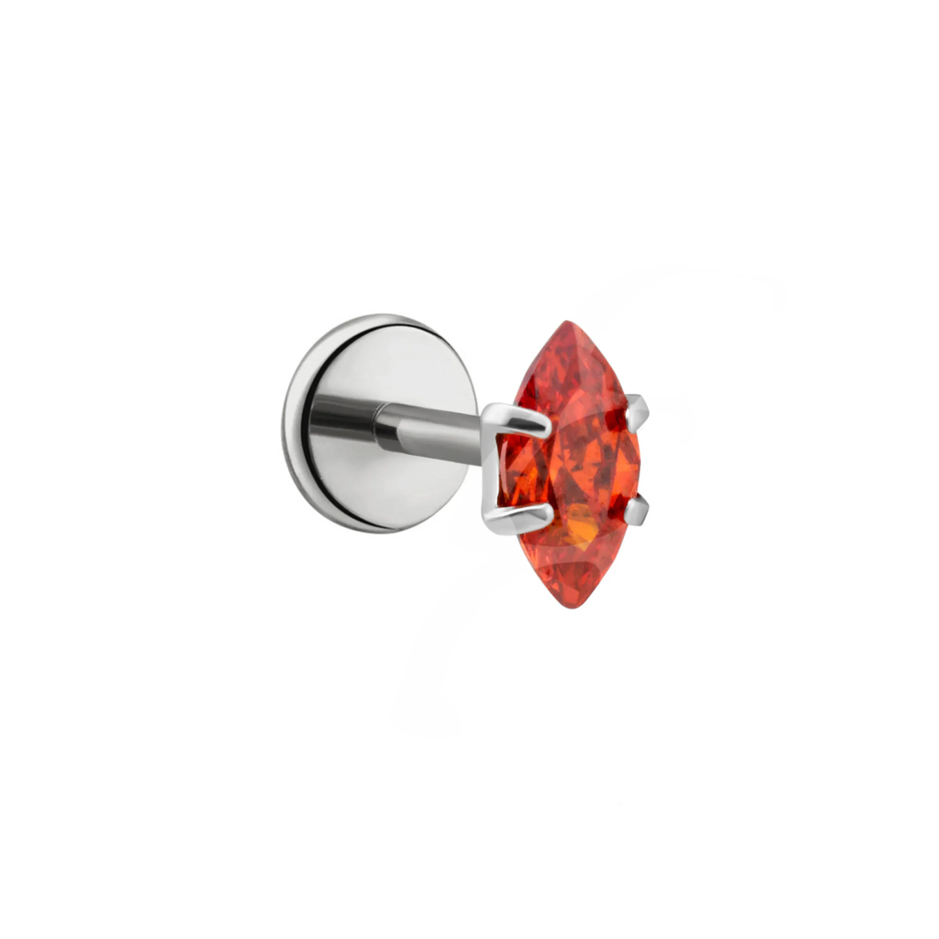 Prong-Set Marquise Flat Back Stud - Garnet - Image 7